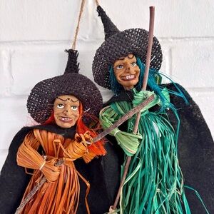 Two (2) Vintage “Good Luck” Kitchen Witches/Baba Yagas, NWTs! 🧙‍♀️